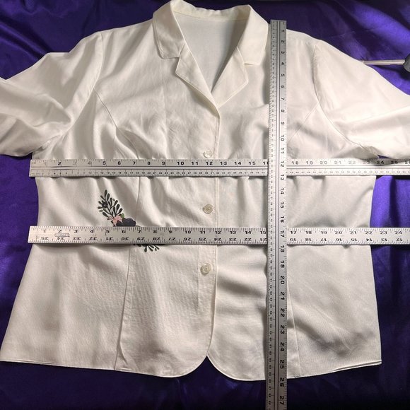 πViscose - Linen Button Down Blouse with 3/4 Sleeves - Picture 9 of 14